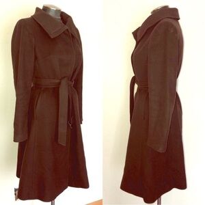 Burberry Brown Wool Cashmere Belted Midi Car Coat